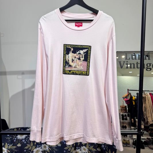 Supreme シュプリーム 長袖Tシャツ ロンT ピンク系 フロントグラフィック L メンズ トップス TT054