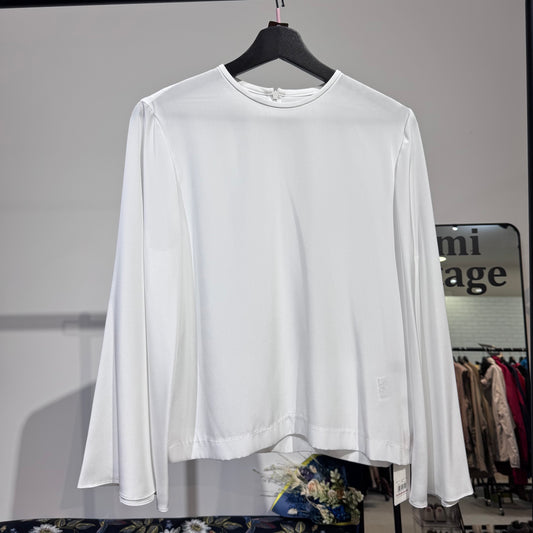 新品 タグ付き【定価20,900円】UNTITLED アンタイトル フレアスリーブ ブラウス 長袖 ホワイト レディース トップス 2 M 日本製 TT019