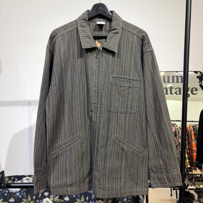 Columbia メンズ ストライプ ジップジャケット コットン100％ ダークブラウン系 M メンズ TT088