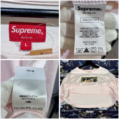 Supreme シュプリーム 長袖Tシャツ ロンT ピンク系 フロントグラフィック L メンズ トップス TT054