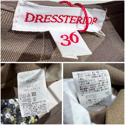 新品 タグ付き【定価17,600円】DRESSTERIOR ドレステリア Vネック 長袖プルオーバー ブラウン系 レディース トップス 36 S ストレッチ TT020