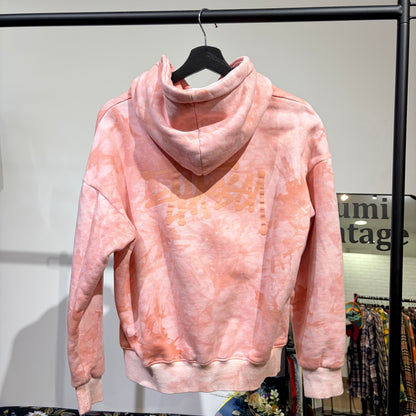 STUSSY ロゴ プルオーバーパーカー タイダイ ピンク XL メキシコ製 レディース  TT086
