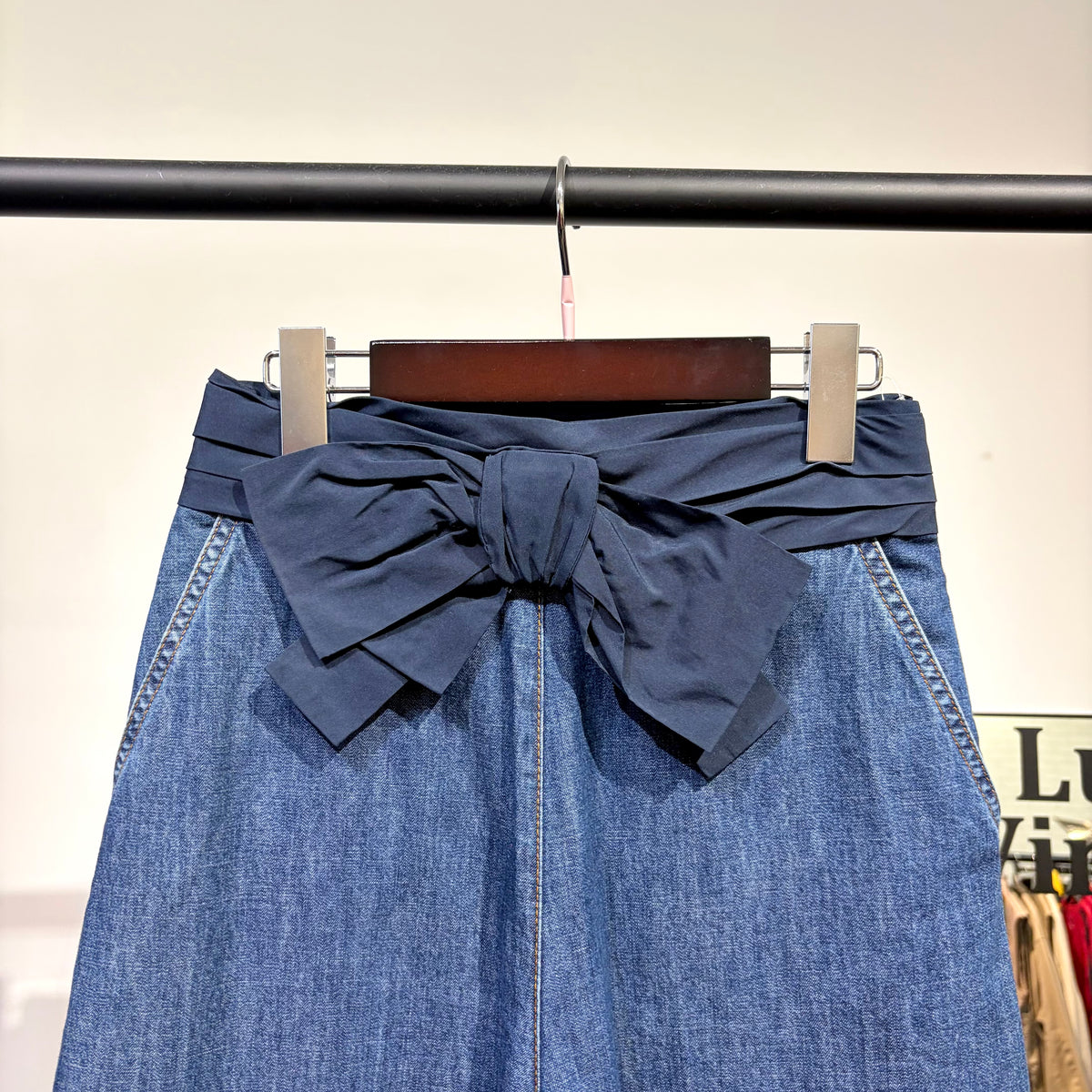 VALENTINO ヴァレンティノ デニム ショートパンツ リボンベルト 36 イタリア製 レディース TT036