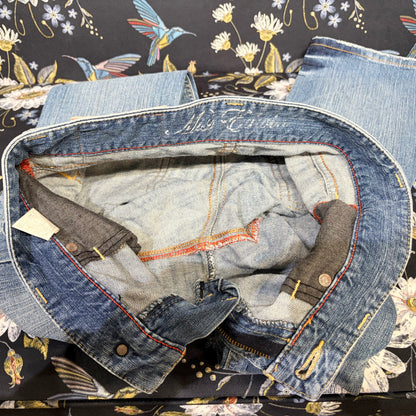 EDWIN デニムパンツ 4472X ブルー ジップポケット ヴィンテージ サイズS TT112