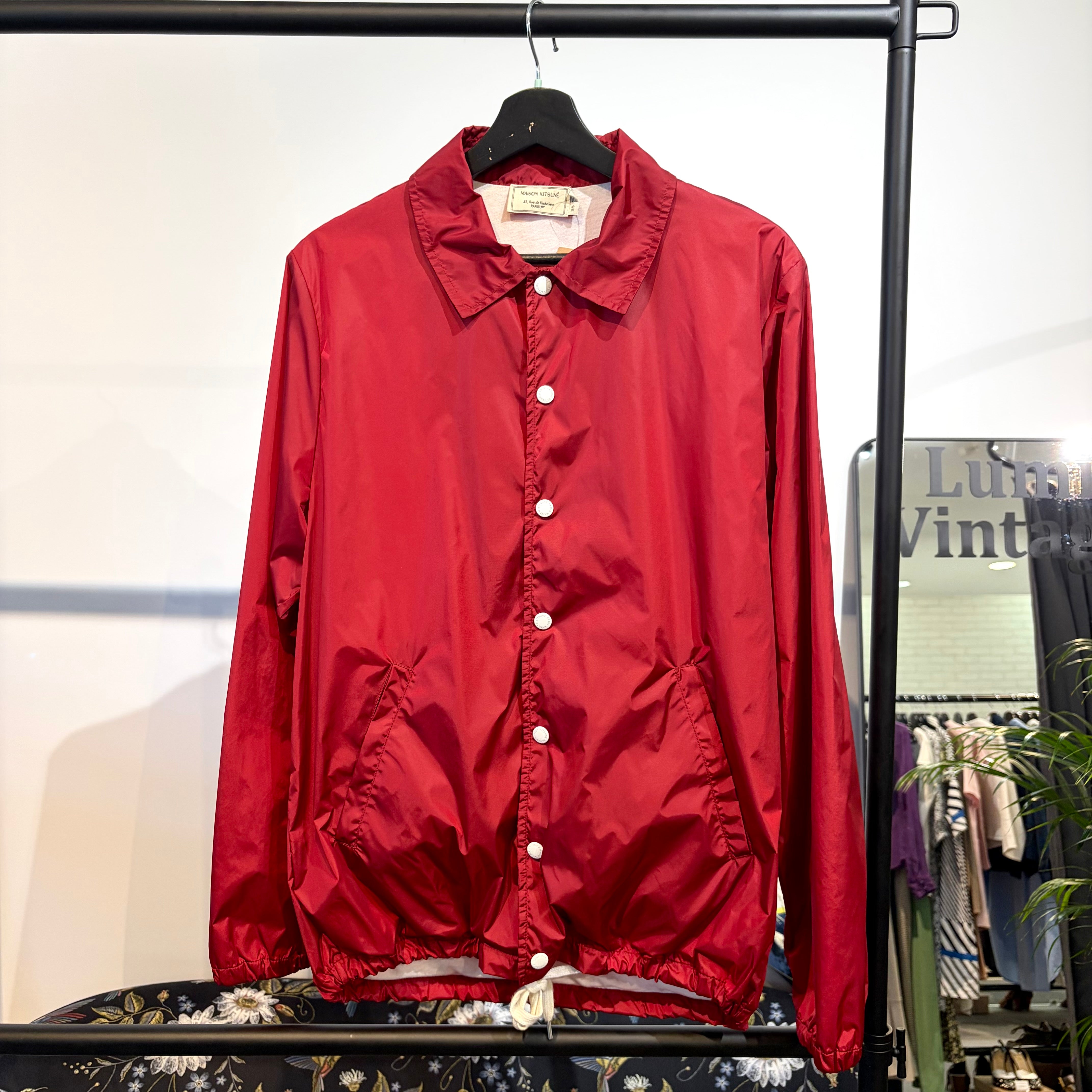 MAISON KITSUNÉ メゾンキツネ ナイロン コーチジャケット レッド XS