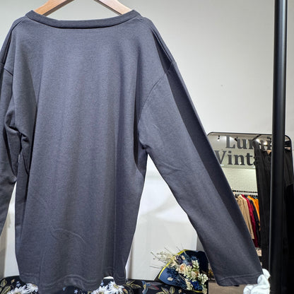 THE SHOP TK キッズ 長袖ロゴプリントTシャツ チャコールグレー 140cm 新品タグ付き TT061