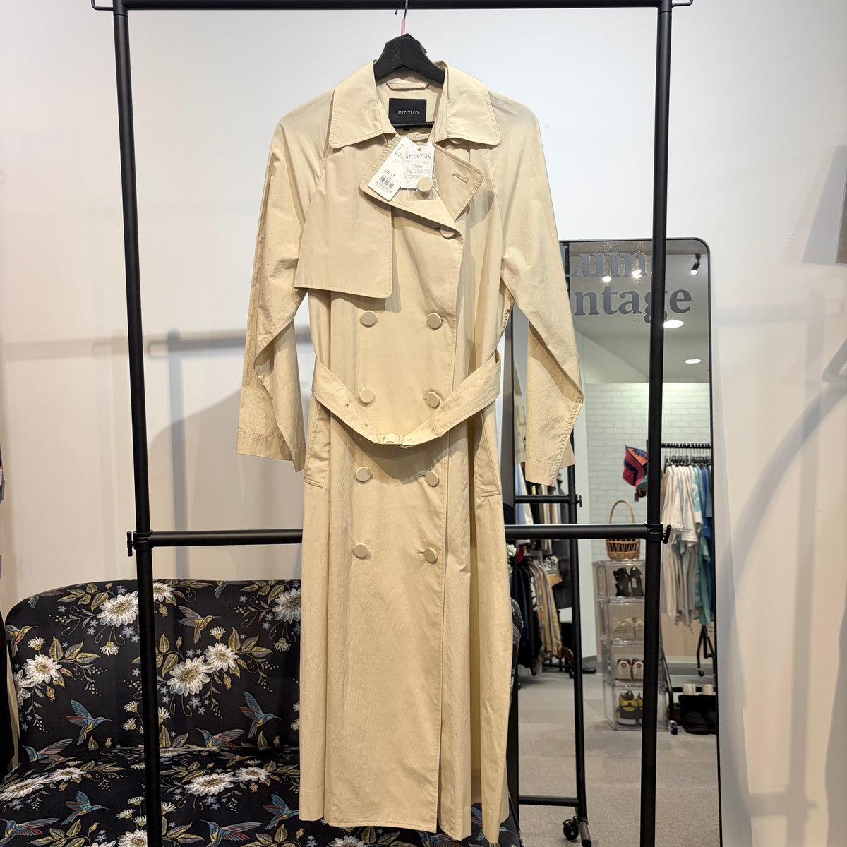 新品【定価5.9万円】UNTITLED ロング丈 トレンチコート ベージュ系 レディース M相当 TT001