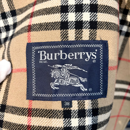 BURBERRY ウール カシミヤ コート ブラック ノバチェック 38 レディース TT006