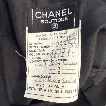 CHANEL BOUTIQUE シャネル ブティック ウール ショートパンツ ブラック 42 フランス製 TT024