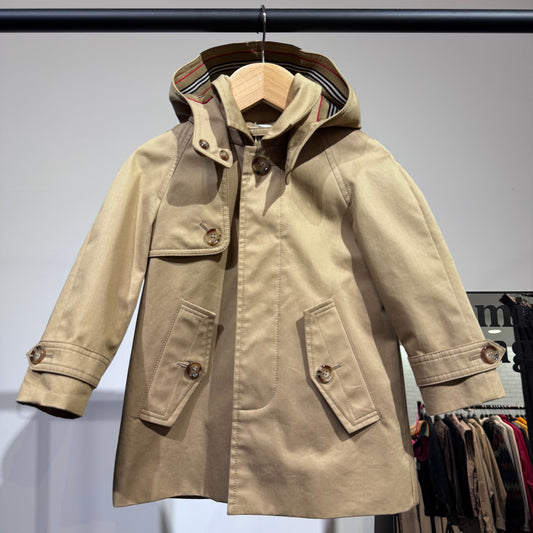 BURBERRY バーバリー キッズ フード付きコート ベージュ ノバチェック コットン 18M 86cm TT068