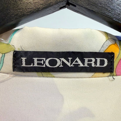 LEONARD レオナール シルク100％ フラワープリント ロングコート マルチカラー レディース TT027