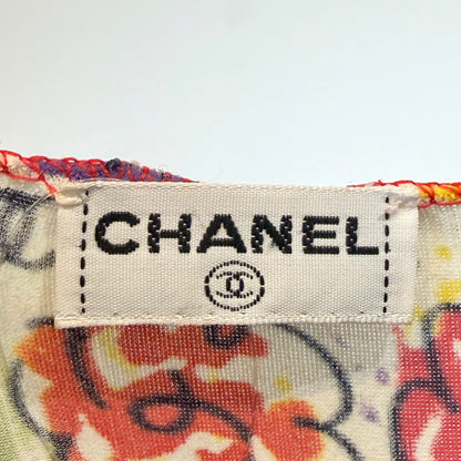 CHANEL カメリア ココマーク 総柄 半袖 カットソー チュニック マルチカラー  L相当 レディース TT008