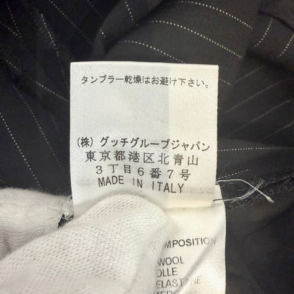 GUCCI グッチ ストライプ ウールパンツ スラックス ブラック 38 イタリア製 レディース TT034