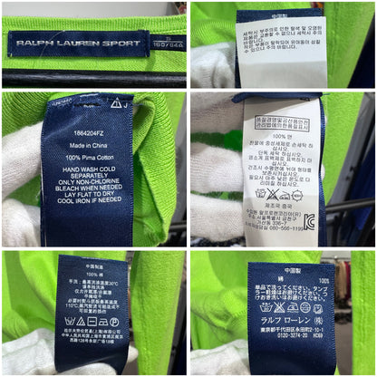 RALPH LAUREN SPORT ラルフローレンスポーツ Vネック ニット セーター グリーン S ポニー刺繍 TT057