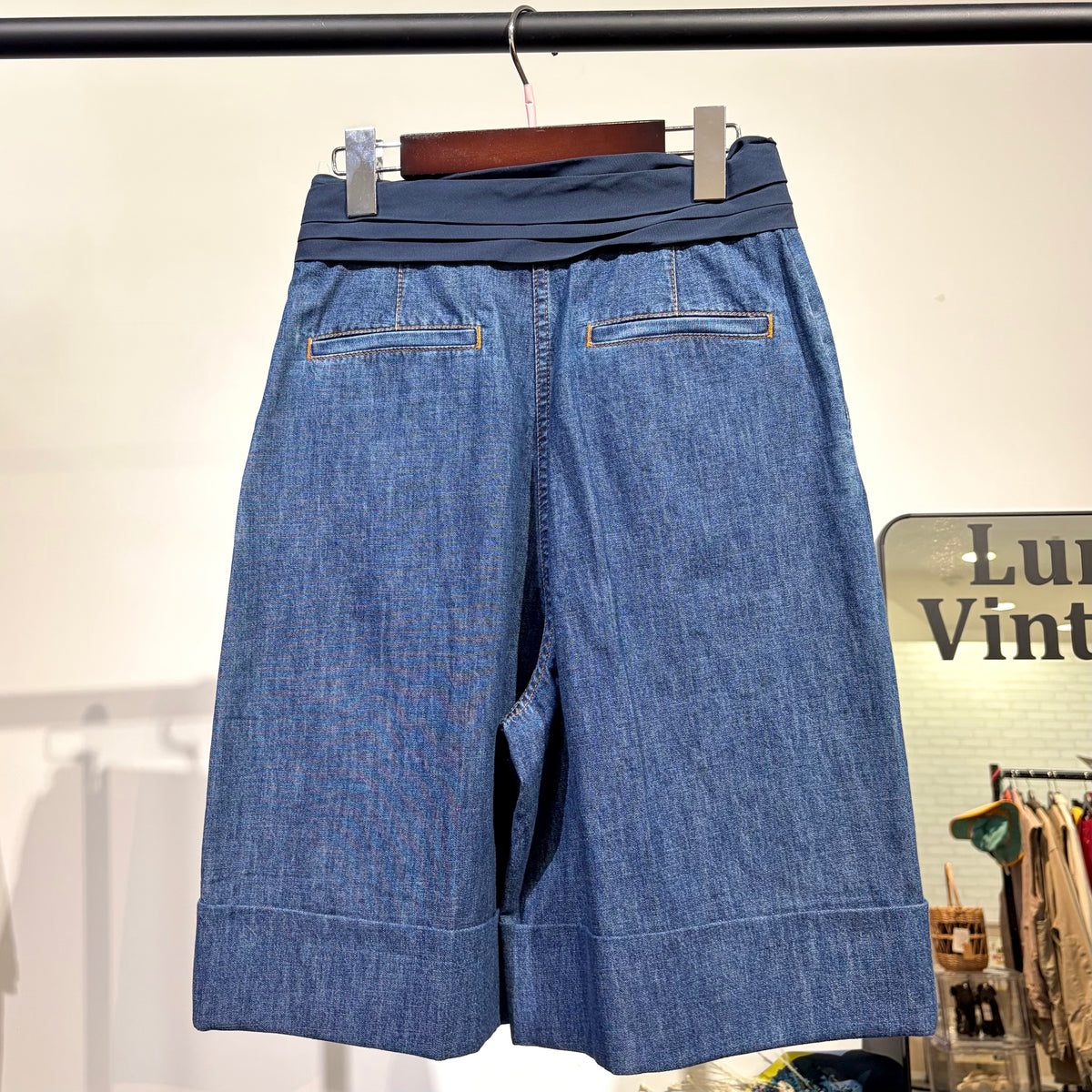 VALENTINO ヴァレンティノ デニム ショートパンツ リボンベルト 36 イタリア製 レディース TT036