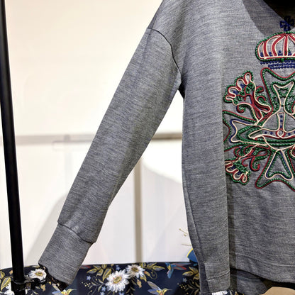 Vivienne Westwood RED LABEL オーブ刺繍 ハイネック ニット グレー サイズ2 日本製 TT085