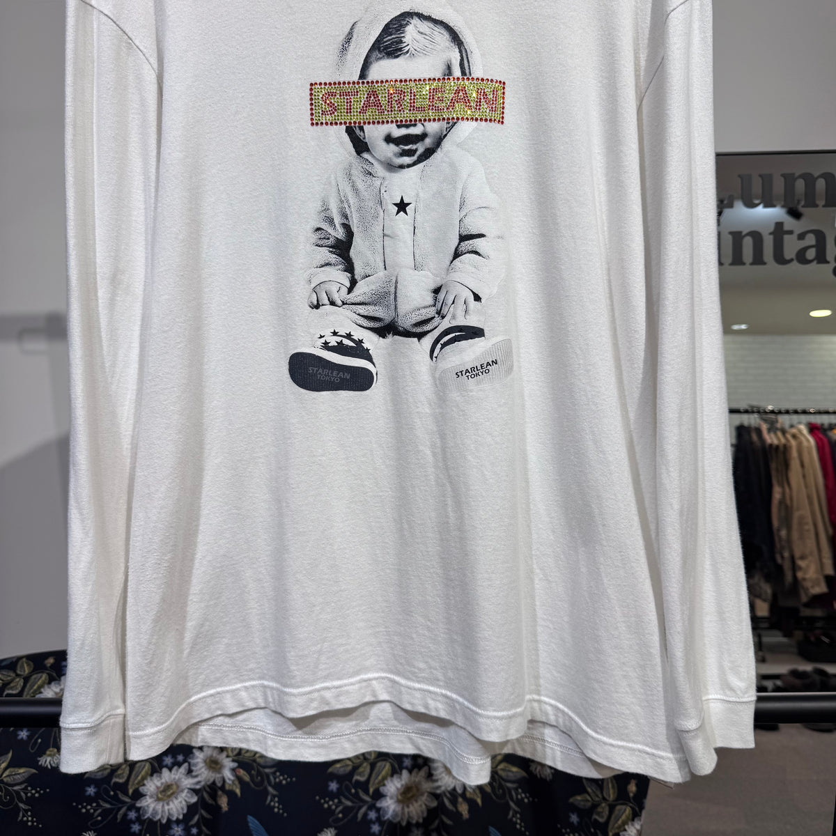 STARLEAN TOKYO スターリアン トーキョー 長袖Tシャツ ロンT ホワイト ベビーグラフィック XL メンズ トップス TT055