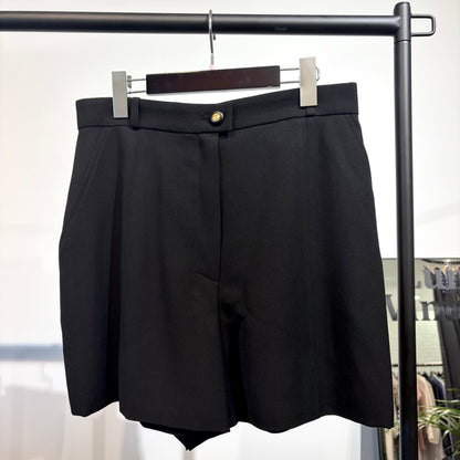 CHANEL BOUTIQUE シャネル ブティック ウール ショートパンツ ブラック 42 フランス製 TT024