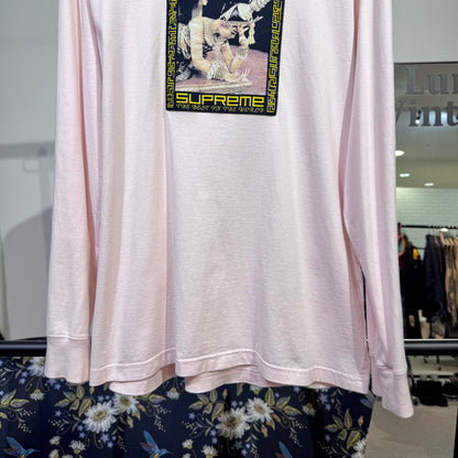 Supreme シュプリーム 長袖Tシャツ ロンT ピンク系 フロントグラフィック L メンズ トップス TT054