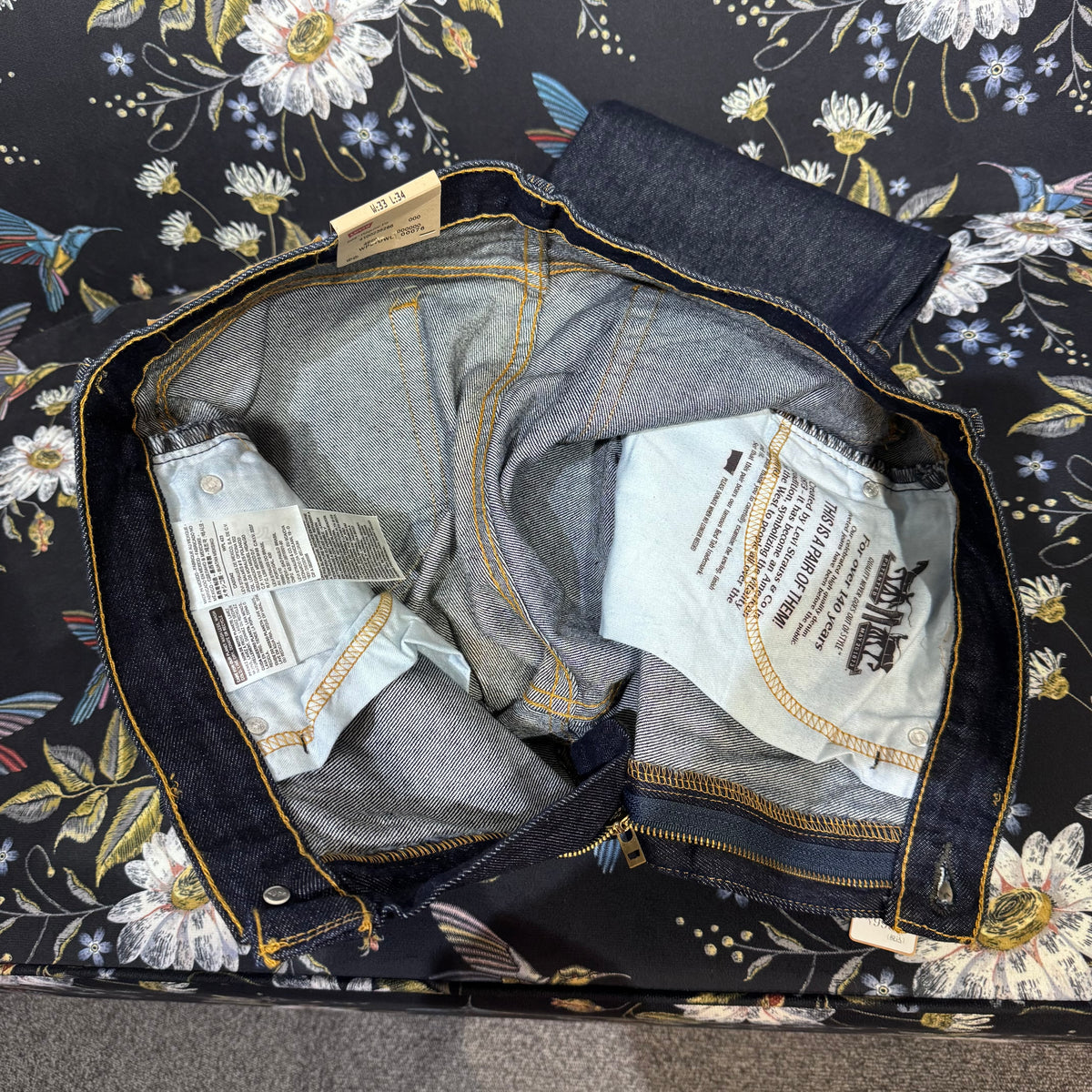 Levi’s 505 Regular Fit ストレートデニムパンツ インディゴ W33 L34 未使用品 TT063