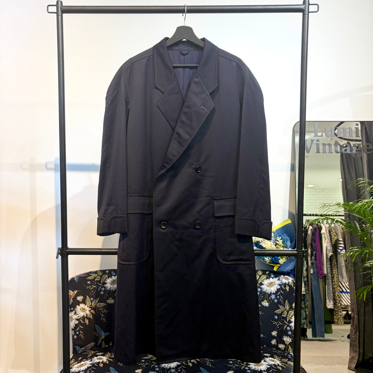 Christian Dior MONSIEUR ダブルブレスト ロングコート ネイビー M メンズ TT012