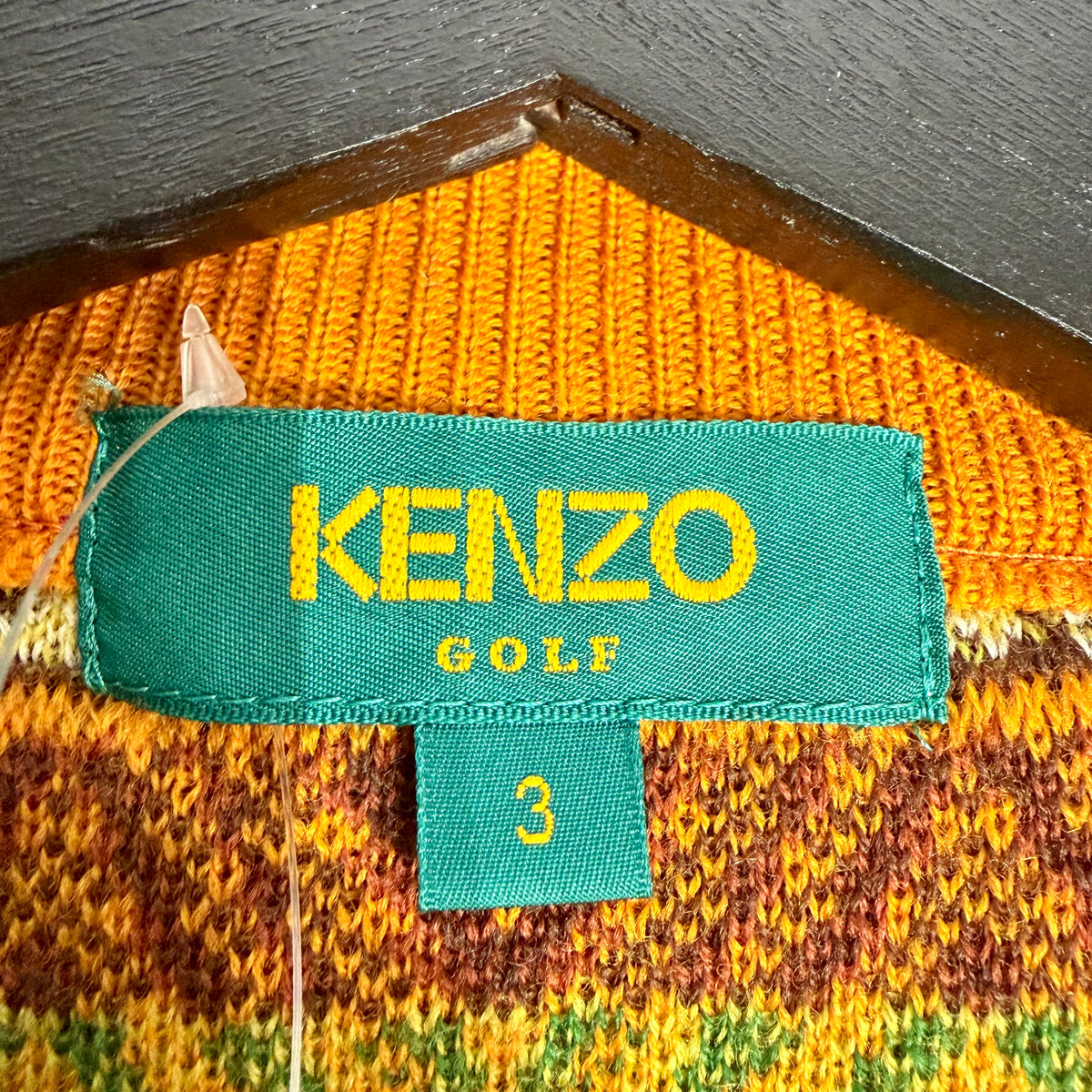 KENZO GOLF ウール100% 総柄 ニット セーター マルチカラー サイズ3 日本製 メンズ TT106
