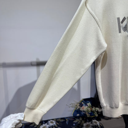 KENZO GOLF ケンゾーゴルフ ロゴデザイン メンズ スウェット ニット 長袖 アイボリー系 サイズ1 S TT051