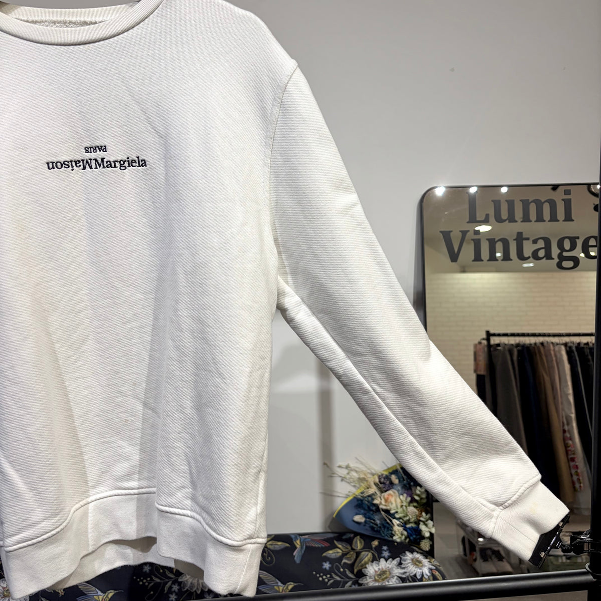 Maison Margiela メゾン マルジェラ ロゴ スウェット ホワイト メンズ 48 S50GU0148 TT102