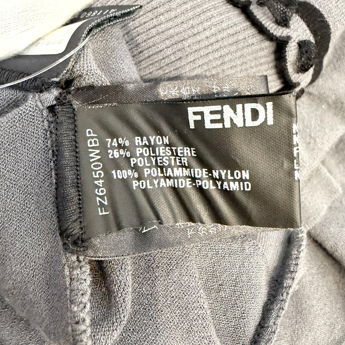 FENDI 半袖ニットトップス ペプラムデザイン グレー サイズ40 イタリア製 レディース TT072