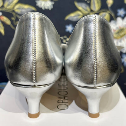 【新品】OPAQUE.CLIP ポインテッドトゥ パンプス シルバー L 5cmヒール TT014