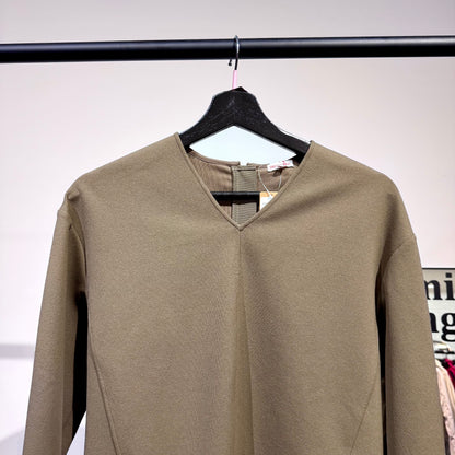 新品 タグ付き【定価17,600円】DRESSTERIOR ドレステリア Vネック 長袖プルオーバー ブラウン系 レディース トップス 36 S ストレッチ TT020